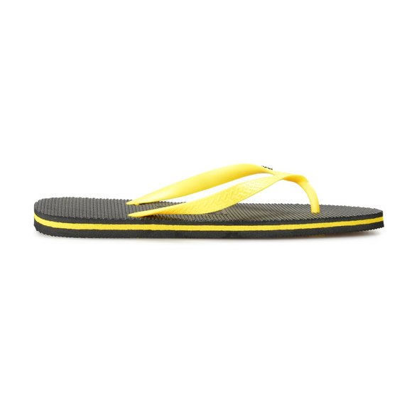 Philipp Plein Black/Yellow Rubber Logo Print Flip Flops Shoes main image 4